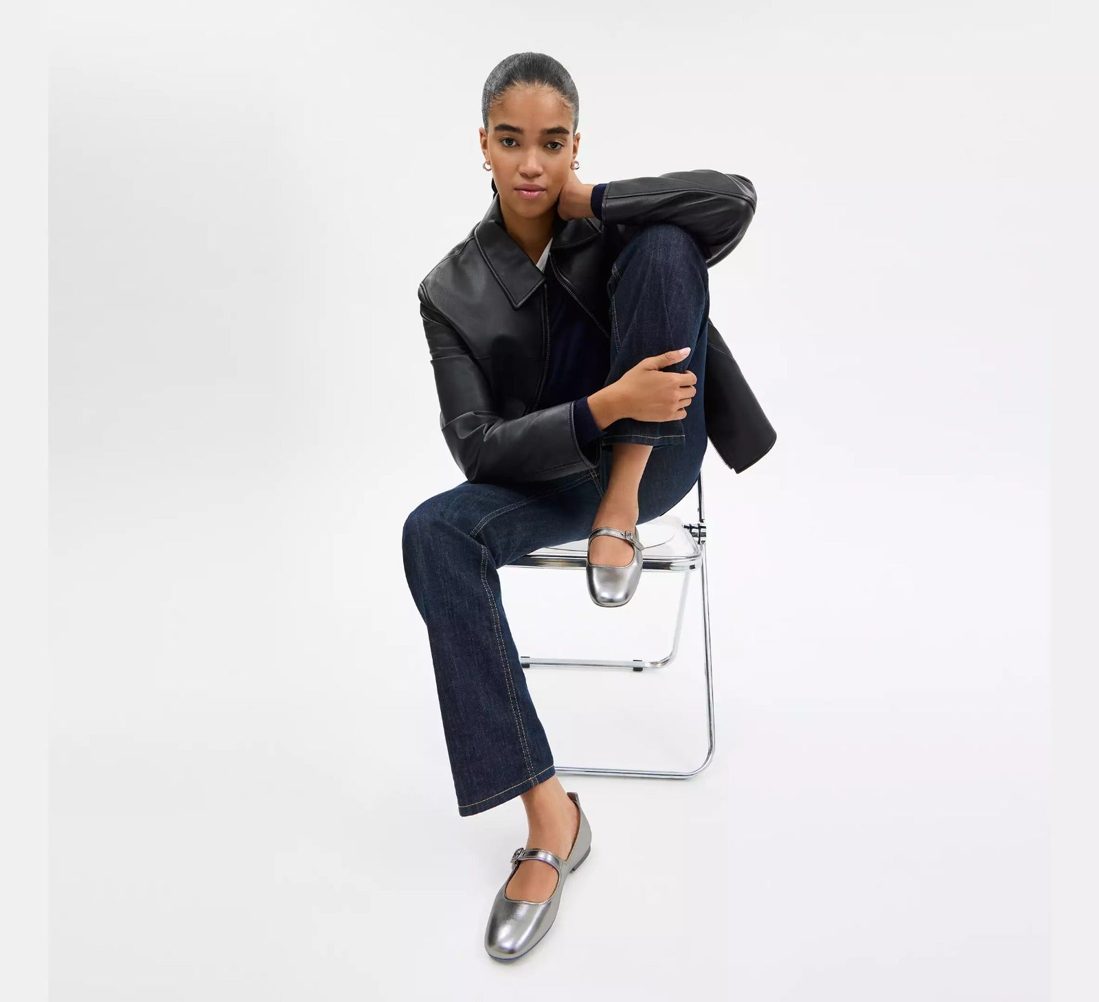 [INCOMING ETA 30 DAYS] COACH W C Rivet Mary Jane in Metallic Leather/Metallic Silver (FK)(CCG47)