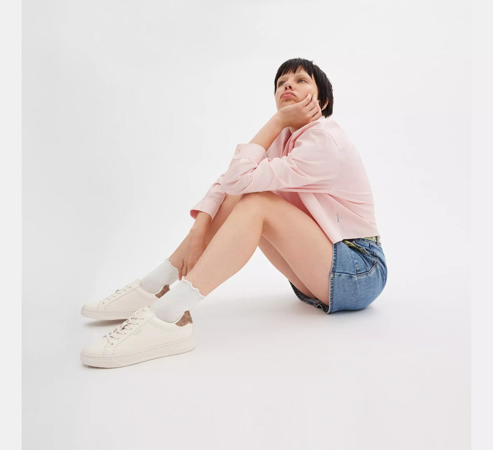 [INCOMING ETA 30 DAYS] COACH W High Line Sneaker in Chalk/Brown Khaki (FK)(CY198)