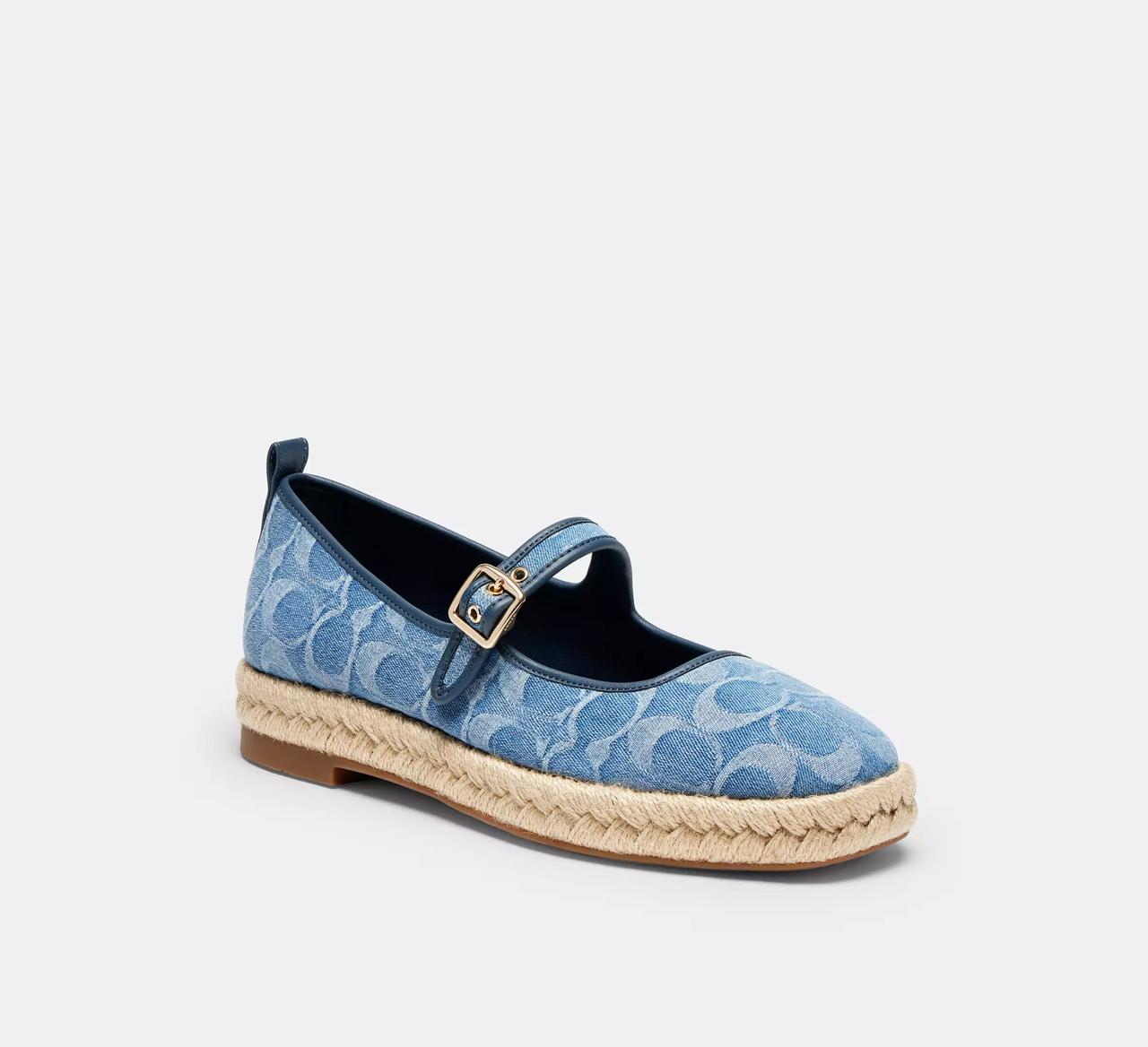 [INCOMING ETA 30 DAYS] COACH W Mary Jane Espadrille In Signature Jacquard in denim/Indigo (FK)(CEE96)