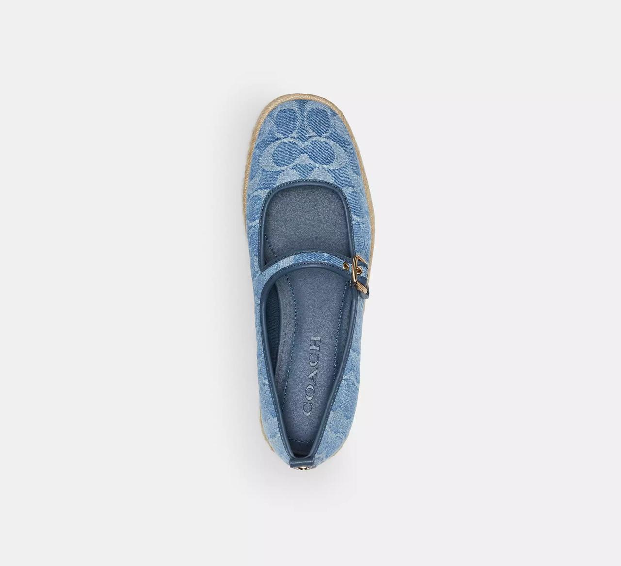 [INCOMING ETA 30 DAYS] COACH W Mary Jane Espadrille In Signature Jacquard in denim/Indigo (FK)(CEE96)