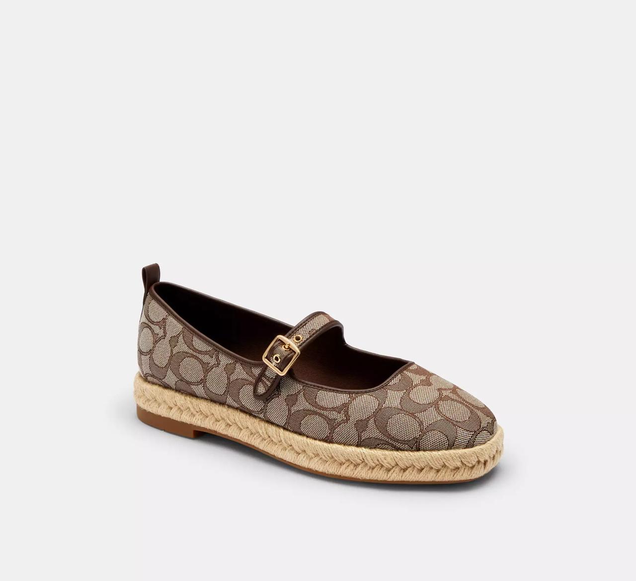 [INCOMING ETA 30 DAYS] COACH W Mary Jane Espadrille In Signature Jacquard in signature jacquard/Oak/Maple (FK)(CEE96)
