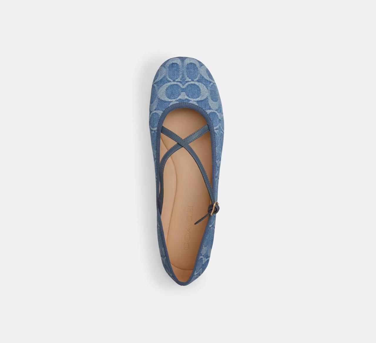 [INCOMING ETA 30 DAYS] COACH W Phoebe Ballet Flat In Signature Denim in Indigo (FK)(CDF63)