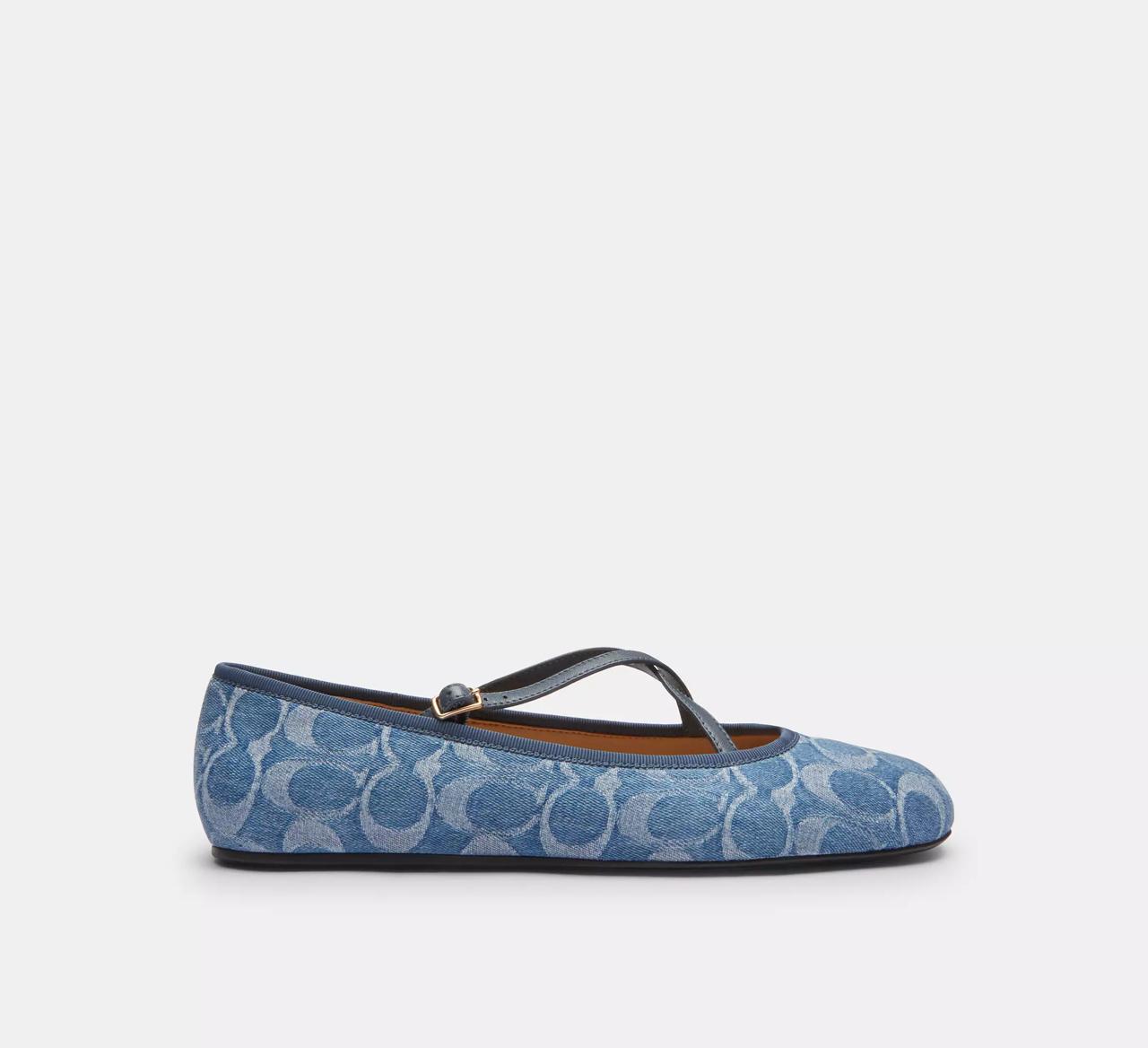 [INCOMING ETA 30 DAYS] COACH W Phoebe Ballet Flat In Signature Denim in Indigo (FK)(CDF63)