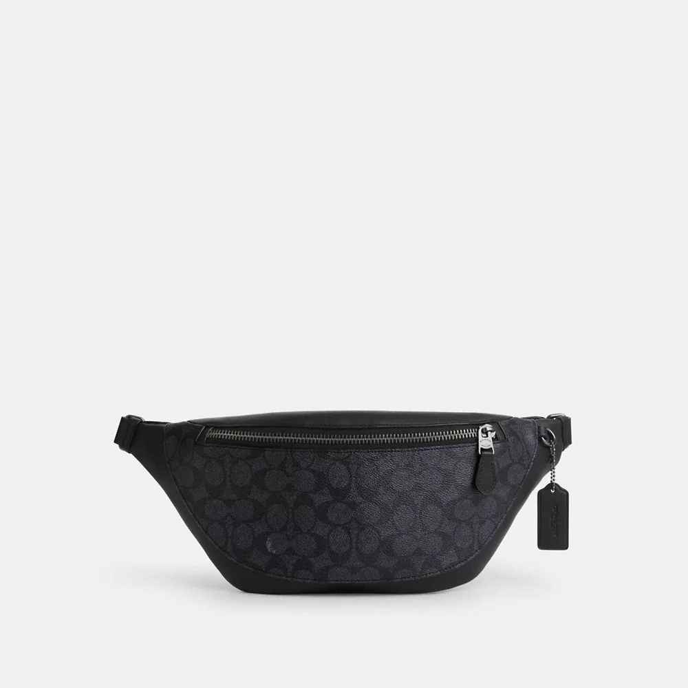 [INCOMING ETA END NOV 2024] COACH Warren Belt Bag In Signature Canvas In Charcoal Black (CV926)