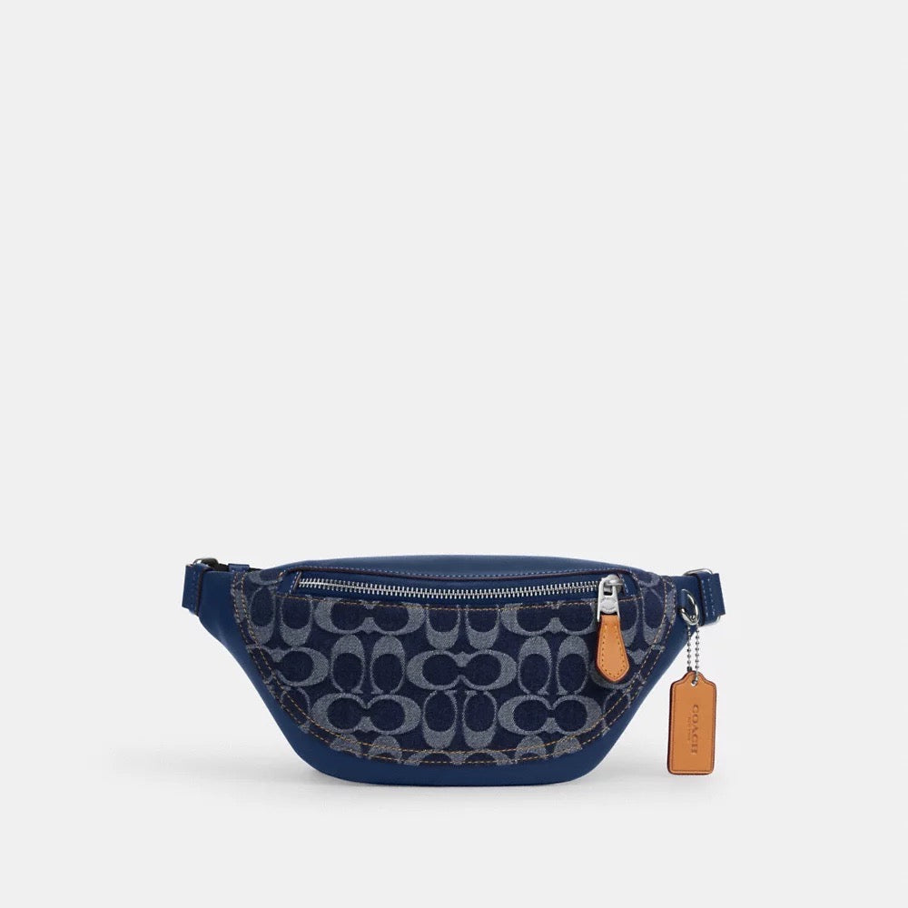 [INCOMING ETA AFTER RAYA] COACH Warren Mini Belt Bag In Signature Denim in Denim/Deep Blue (CY886)