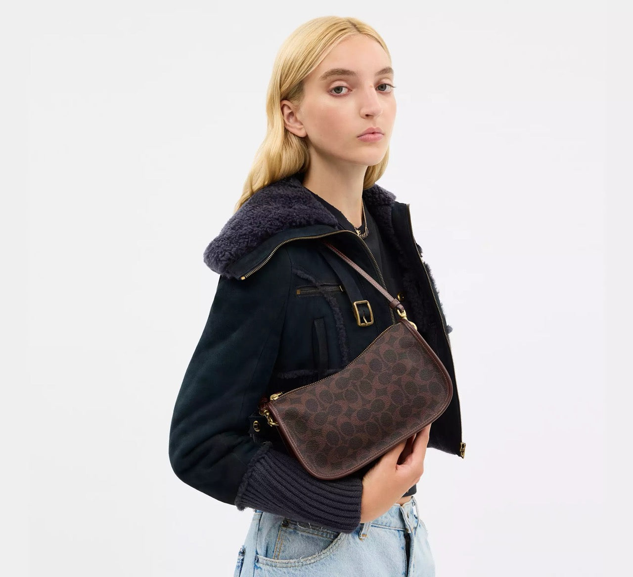 [INCOMING ETA 30 DAYS/AFTER RAYA] COACH Waverly Bag In Signature Canvas in Brass/Maple (CCC38)