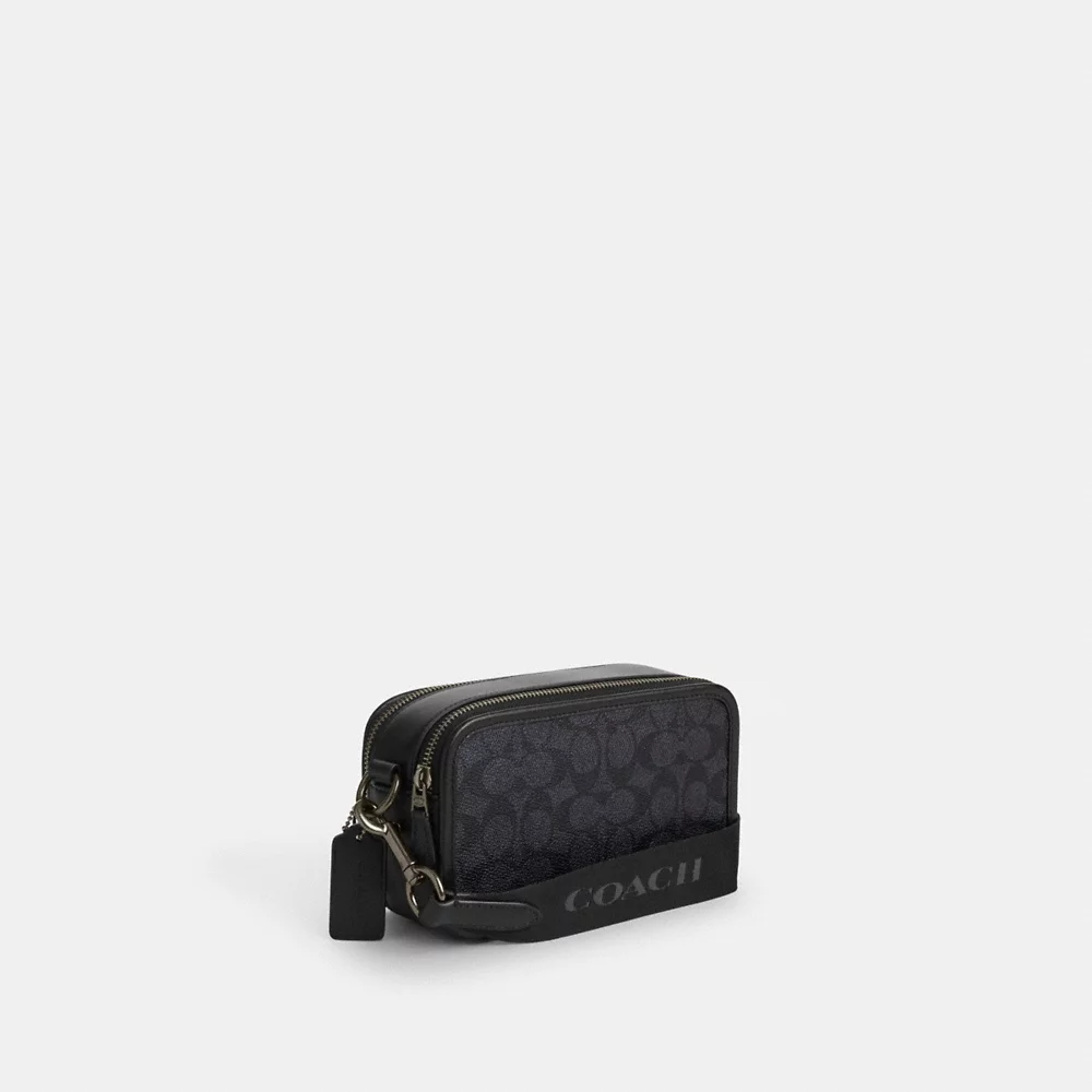 [INCOMING ETA END DEC 2024] COACH Men Wyatt Crossbody Bag In Signature Canvas In Charcoal Black (CW365)