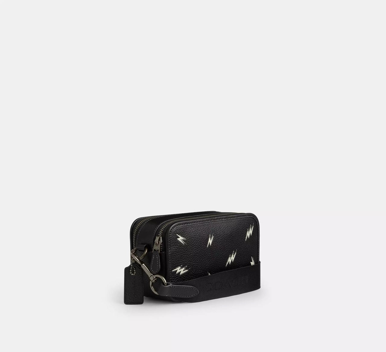 [INCOMING ETA 30 DAYS] COACH For Men Wyatt Crossbody Bag With Lightning Bolt Print in Gunmetal/Black Multi (CDB31)