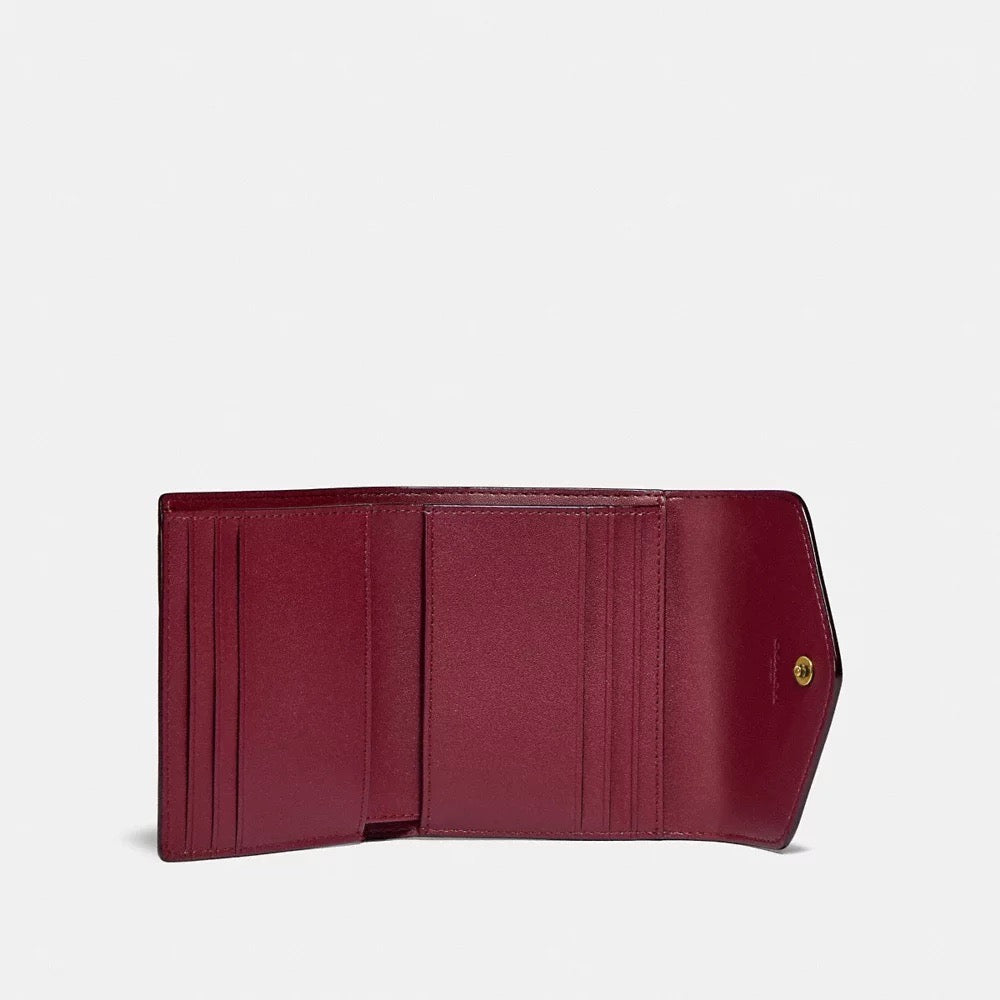 [INCOMING ETA 30 DAYS] COACH Wyn Small Wallet In Colorblock Signature Canvas in Tan/Rust (C2329)
