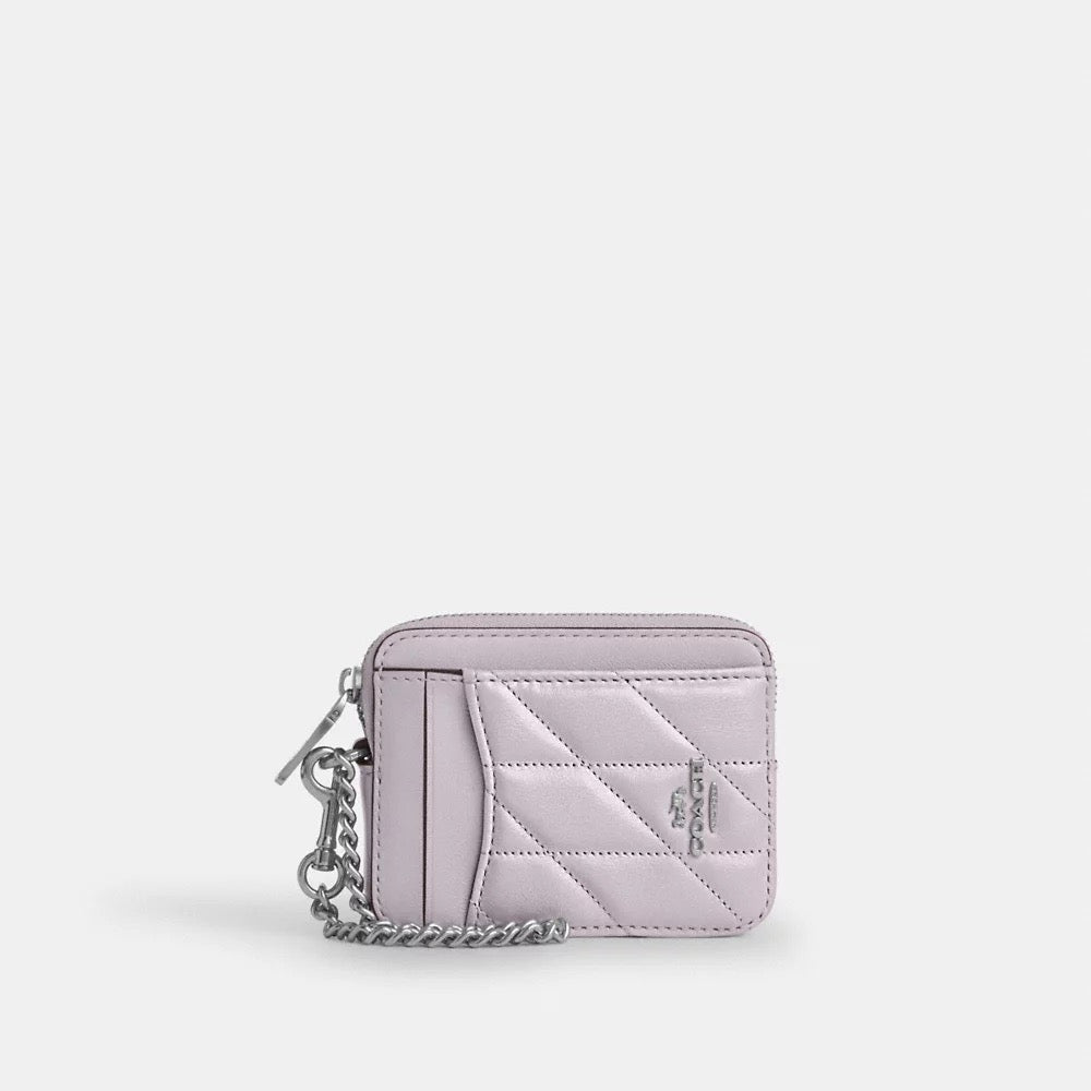 [INCOMING ETA 30 DAYS][SPECIAL DEAL] COACH Zip Card Case in Silver/Pink (CBL77)