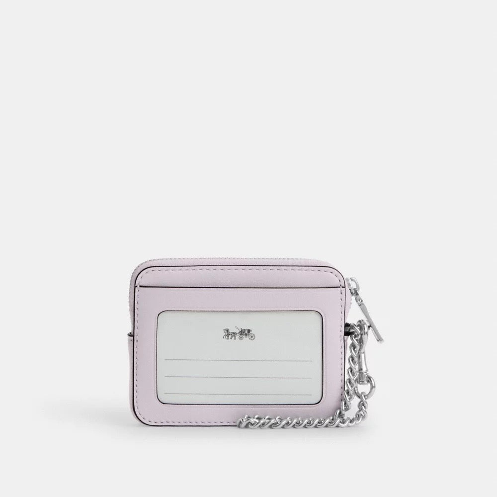 [INCOMING ETA 30 DAYS][SPECIAL DEAL] COACH Zip Card Case in Silver/Pink (CBL77)