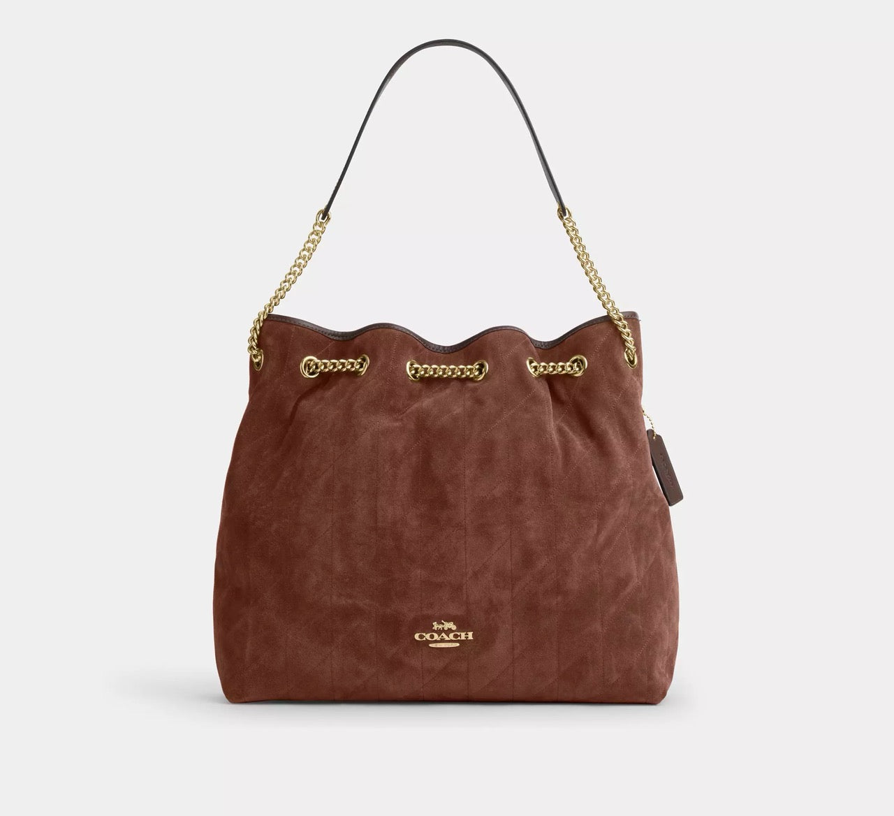[INCOMING ETA 30 DAYS] COACH Evelyn Large Shoulder Bag With Quilting in Vintage Brown/Maple (CCZ83)