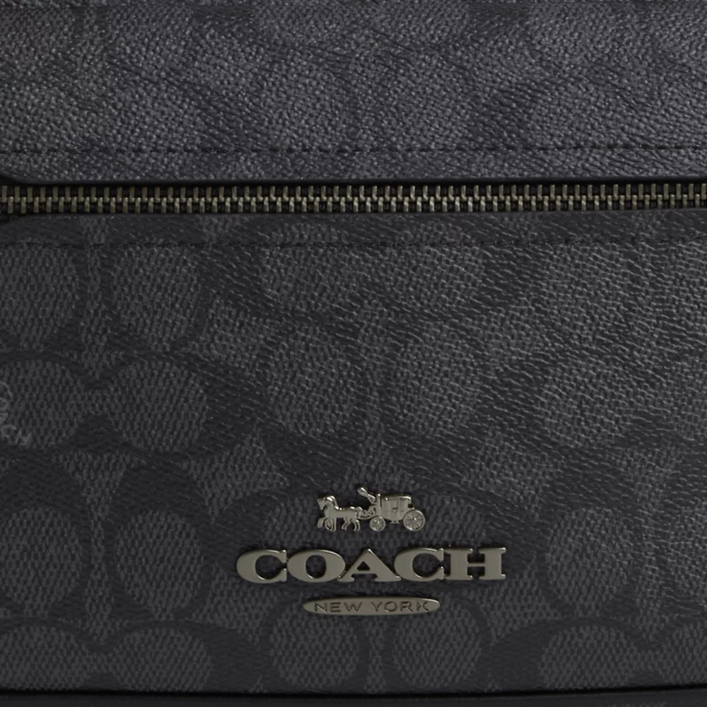 [INCOMING ETA 30 DAYS] COACH Men Elias Crossbody In Signature Canvas In Charcoal/Black (CZ401)
