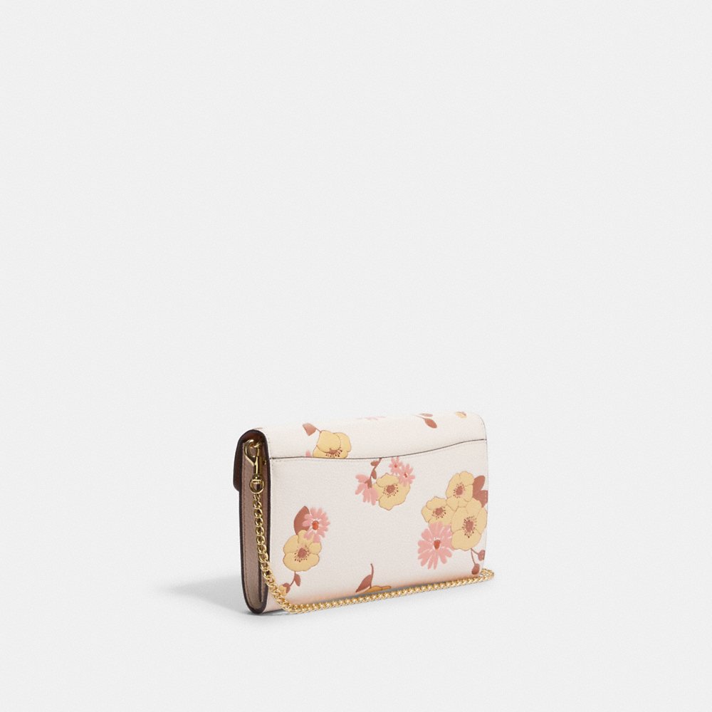 Coach Envelope Clutch Crossbody With Floral Cluster Print in Chalk Multi (CH205)