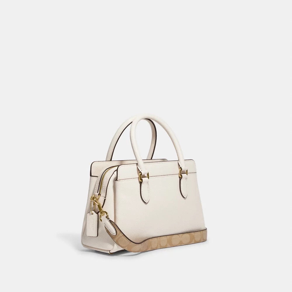 [INCOMING ETA END MARCH 2024] Coach Mini Darcie Carryall With Signature Canvas Detail in Chalk (CH502)