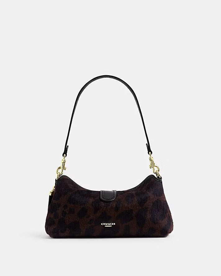 [WEB EXCLUSIVE][INCOMING ETA 30 DAYS] Coach Abbie Shoulder Bag In Haircalf With Leopard Print in Dark Leopard (CFO63)