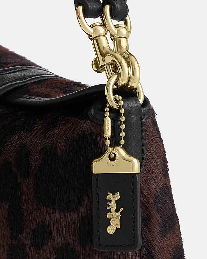 [WEB EXCLUSIVE][INCOMING ETA 30 DAYS] Coach Abbie Shoulder Bag In Haircalf With Leopard Print in Dark Leopard (CFO63)