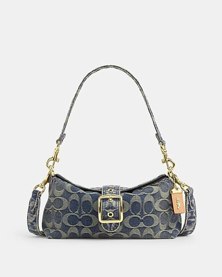 [WEB EXCLUSIVE][INCOMING ETA 30 DAYS] Coach Abbie Shoulder Bag In Signature Regenerative Cotton Denim in Denim (CFO59)
