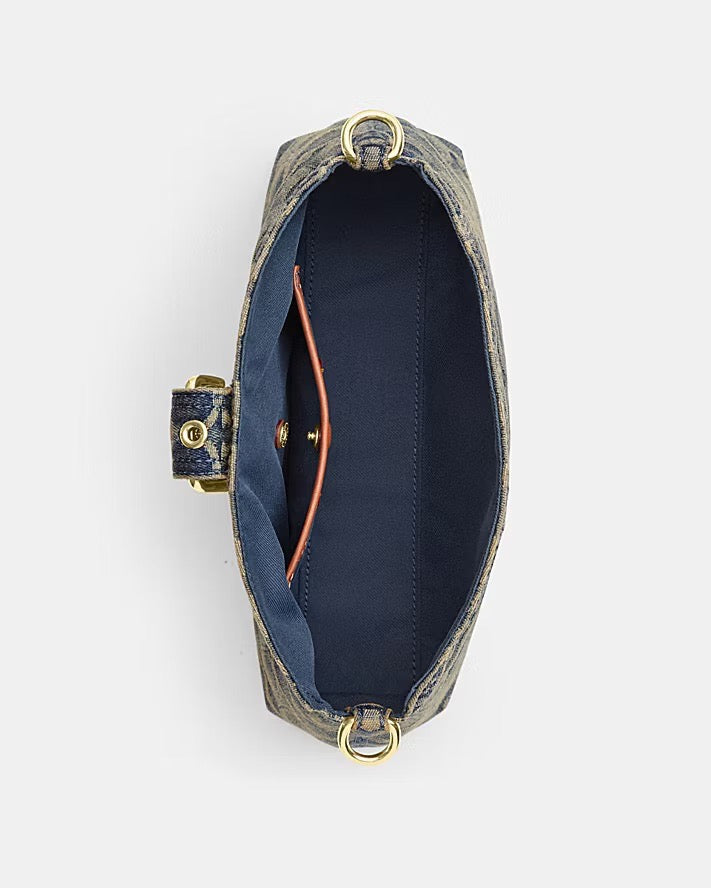 [WEB EXCLUSIVE][INCOMING ETA 30 DAYS] Coach Abbie Shoulder Bag In Signature Regenerative Cotton Denim in Denim (CFO59)