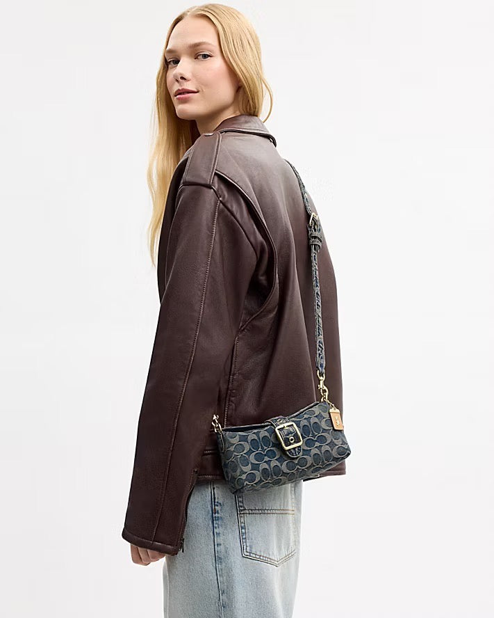 [WEB EXCLUSIVE][INCOMING ETA 30 DAYS] Coach Abbie Shoulder Bag In Signature Regenerative Cotton Denim in Denim (CFO59)