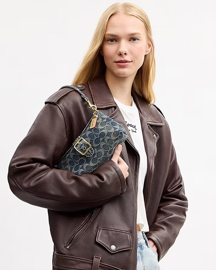 [WEB EXCLUSIVE][INCOMING ETA 30 DAYS] Coach Abbie Shoulder Bag In Signature Regenerative Cotton Denim in Denim (CFO59)