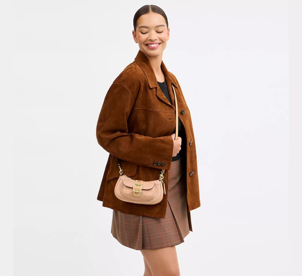 [WEB EXCLUSIVE][READY STOCK MY] Coach Ashton Mini Shoulder Bag In Signature Leather in Faded Blush (CEN11)