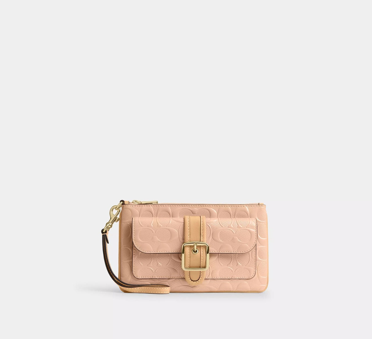 [WEB EXCLUSIVE][READY STOCK MY] Coach Ashton Wristlet In Signature Leather in Faded Blush (CEN12)