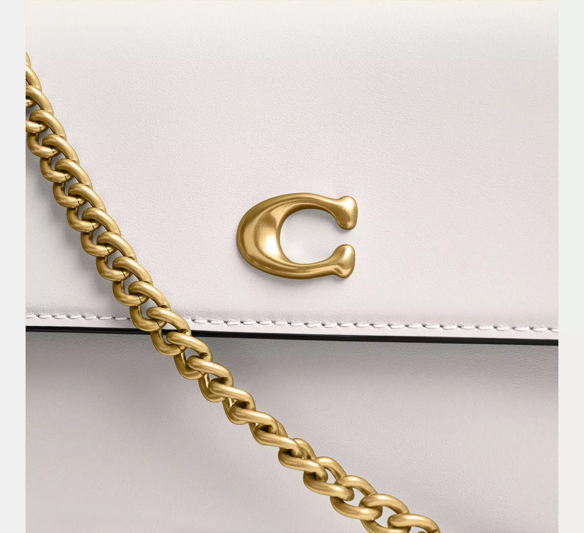 [WEB EXCLUSIVE][INCOMING ETA 30 DAYS] Coach Brook Flap Chain Bag in Chalk (CAN90)