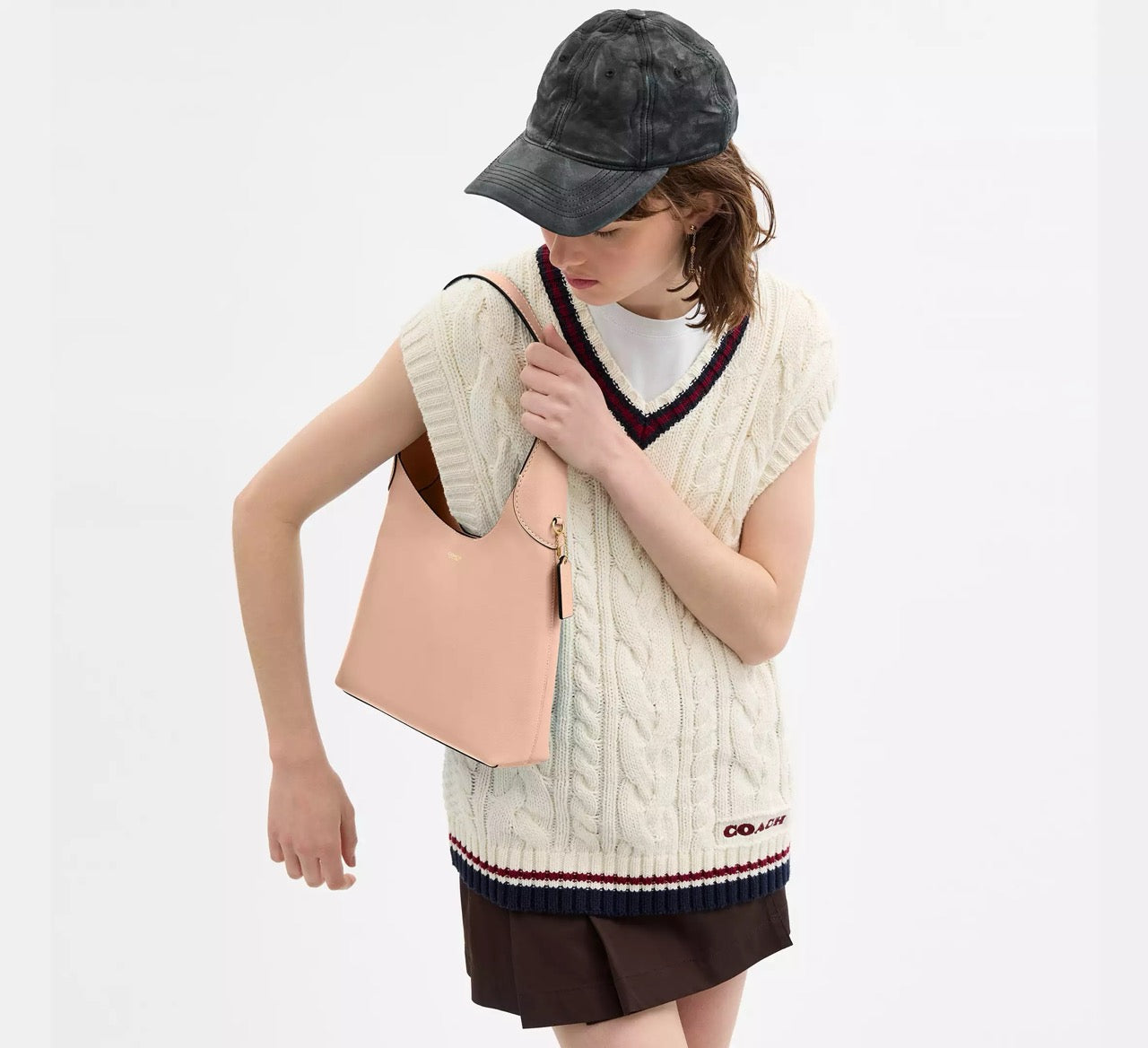 [READY STOCK MY] COACH Brooklyn Shoulder Bag 28 in Cream (CU068)