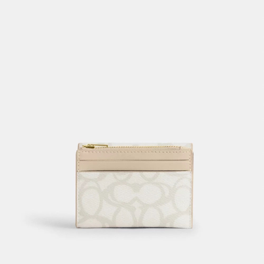 [INCOMING ETA 30 DAYS] COACH Card Holder Wallet In Sketch Signature Canvas in Ivory (CBO80)