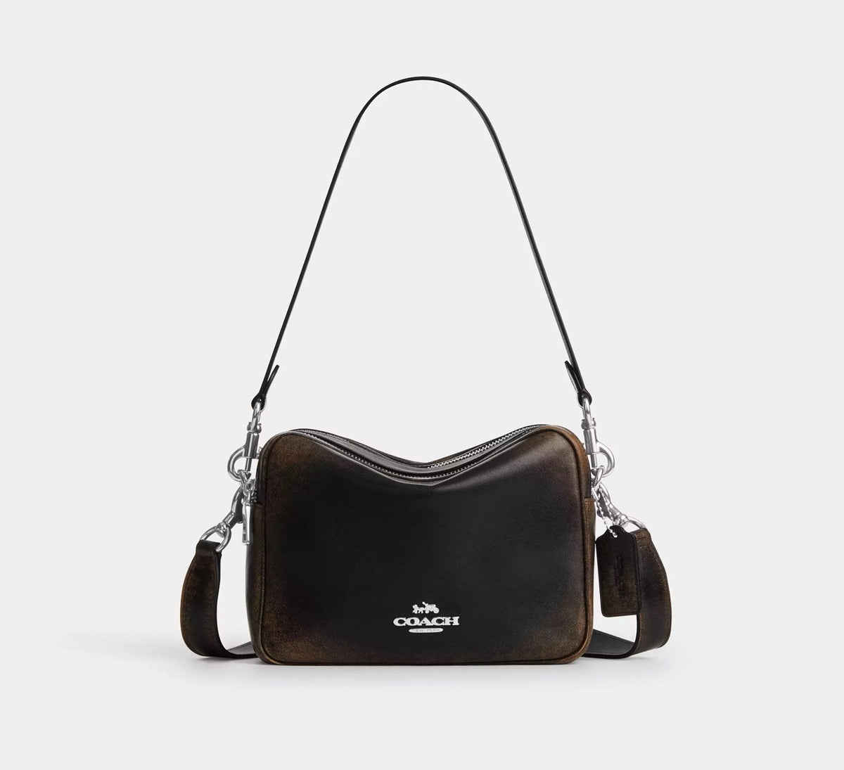 [WEB EXCLUSIVE][READY STOCK MY] Coach Carey Crossbody Bag In Loved Leather in Black Brown (CES82)