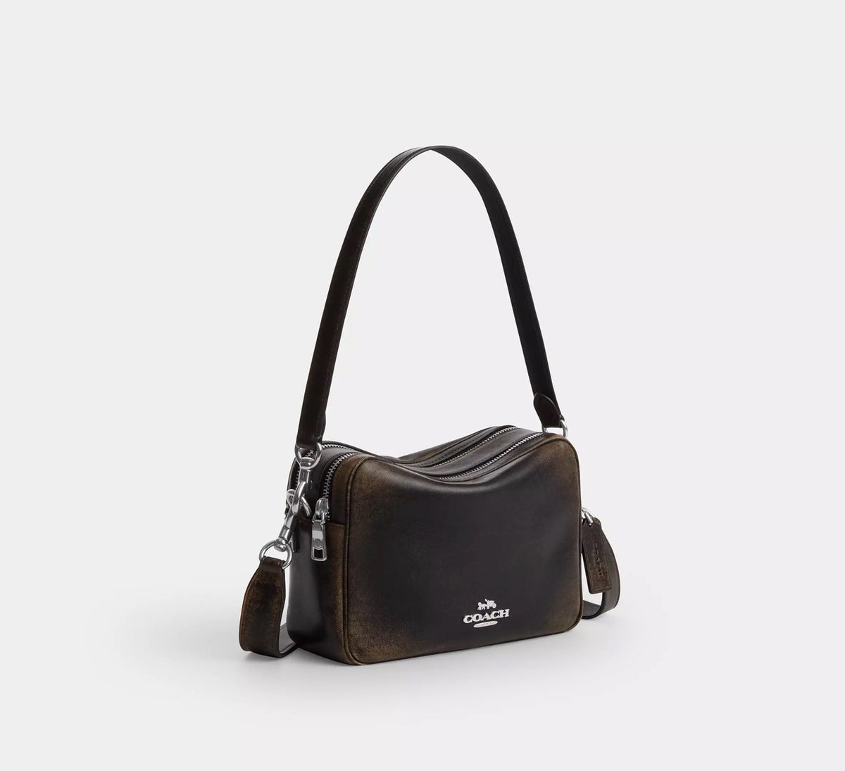 [WEB EXCLUSIVE][READY STOCK MY] Coach Carey Crossbody Bag In Loved Leather in Black Brown (CES82)