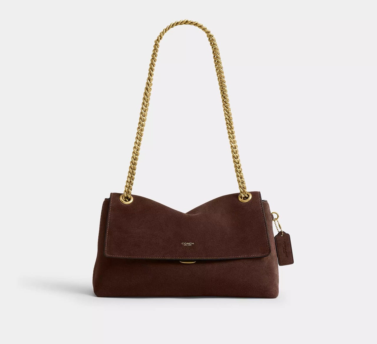 [WEB EXCLUSIVE][READY STOCK MY] Coach Chelsea Shoulder Bag 30 With Chain in Dark Choccolate (CEN57)