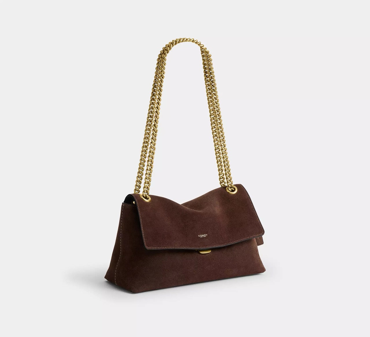[WEB EXCLUSIVE][READY STOCK MY] Coach Chelsea Shoulder Bag 30 With Chain in Dark Choccolate (CEN57)