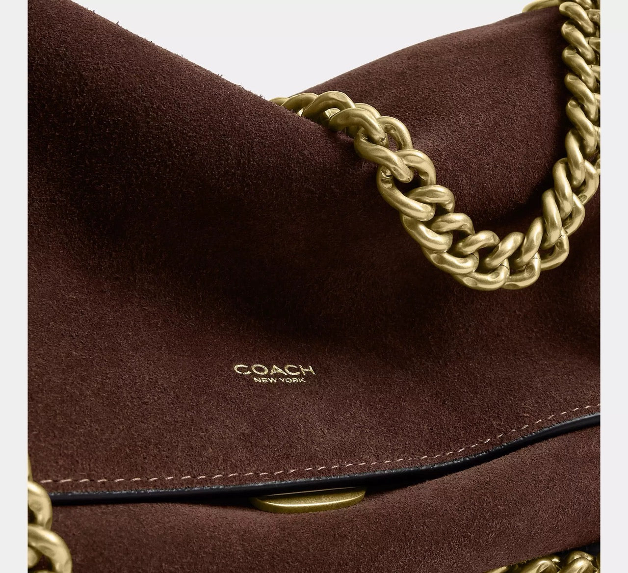 [WEB EXCLUSIVE][READY STOCK MY] Coach Chelsea Shoulder Bag 30 With Chain in Dark Choccolate (CEN57)