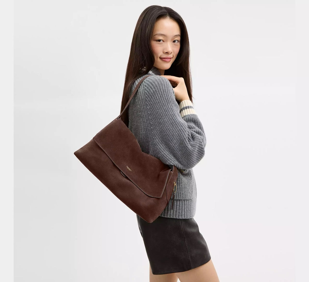 [READY STOCK MY] Coach Chelsea Shoulder Bag 36 in Dark Chocolate (CEB51)