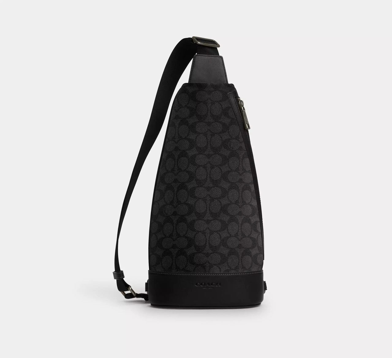 [READY STOCK MY] COACH Mens Dominic Sling Pack In Signature Canvas in Charcoal/Black (CY801)