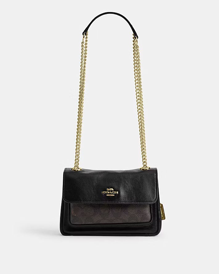 [WEB EXCLUSIVE][READY STOCK MY] Coach Elodie Crossbody Bag 18 In Signature Canvas in Walnut/Black (CEU11)