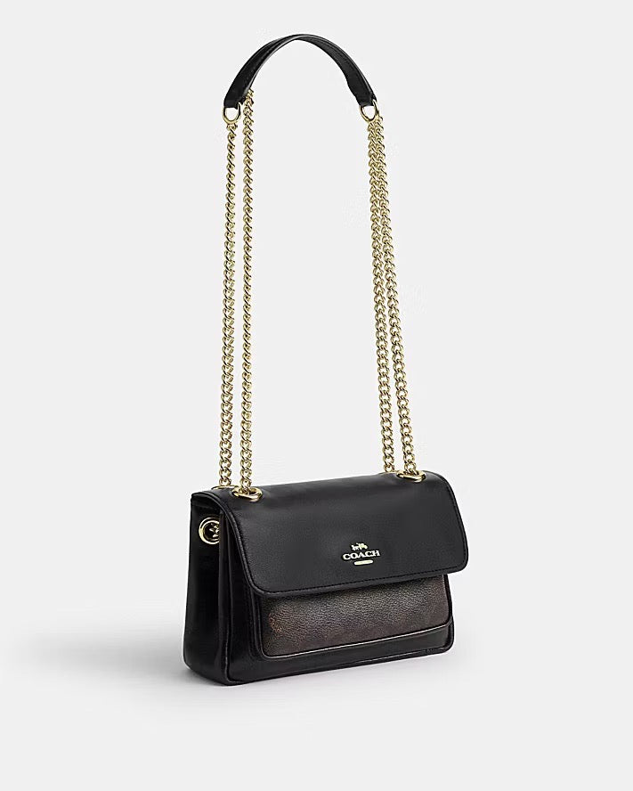 [WEB EXCLUSIVE][READY STOCK MY] Coach Elodie Crossbody Bag 18 In Signature Canvas in Walnut/Black (CEU11)