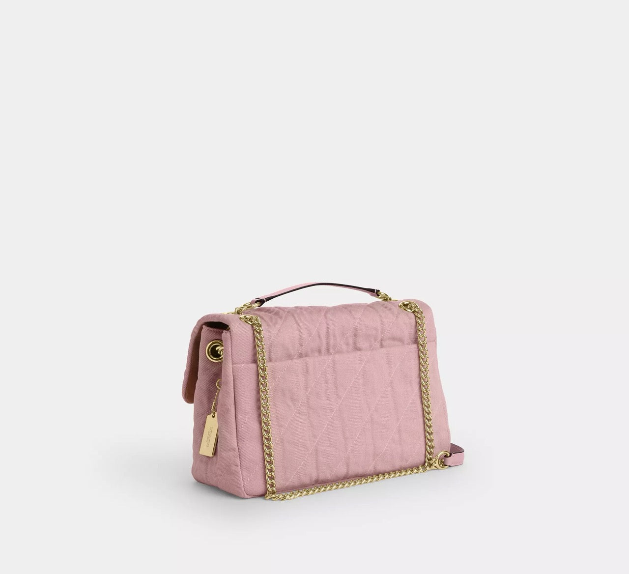 [WEB EXCLUSIVE][READY STOCK MY] COACH Elodie Crossbody Bag In Loved Denim With Quilting In Light Pink (CER78)