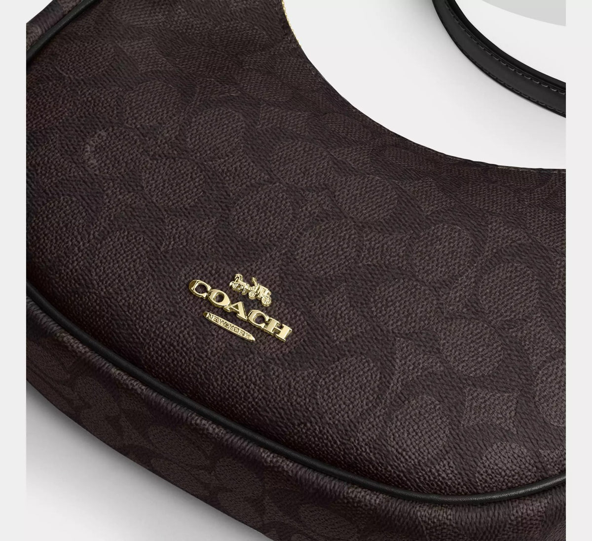 [WEB EXCLUSIVE][READY STOCK MY] Coach Emily Shoulder Bag In Signature Canvas in Walnut/Black (CDX17)