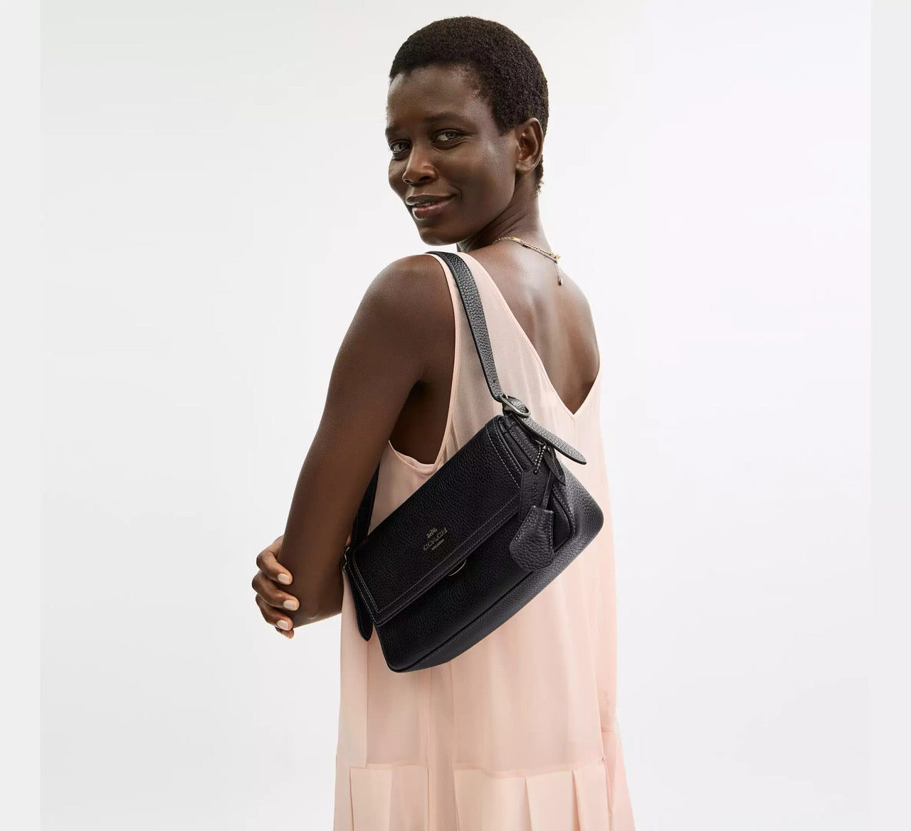 [INCOMING ETA 30 DAYS] COACH Etta Small Flap Shoulder Bag in Black (CCV64)