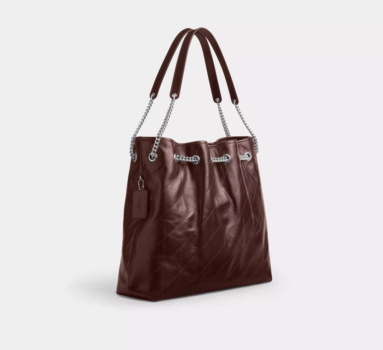 [READY STOCK MY] COACH Evelyn Large Shoulder Bag With Quilting in Maple (CCZ81)