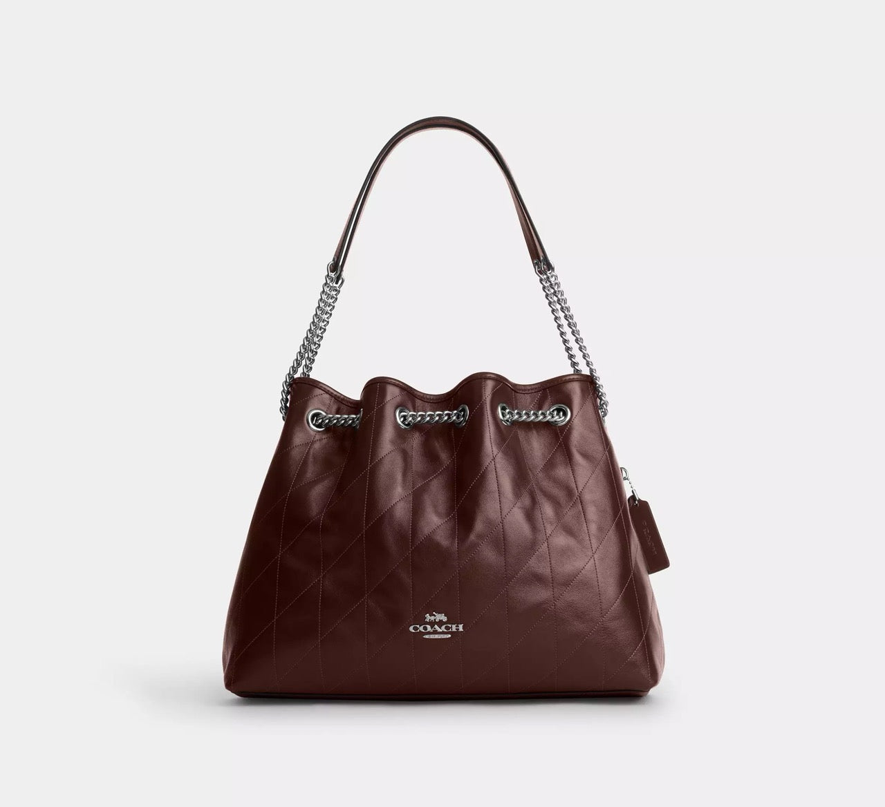 [READY STOCK MY] COACH Evelyn Shoulder Bag With Quilting in Maple (CDR00)
