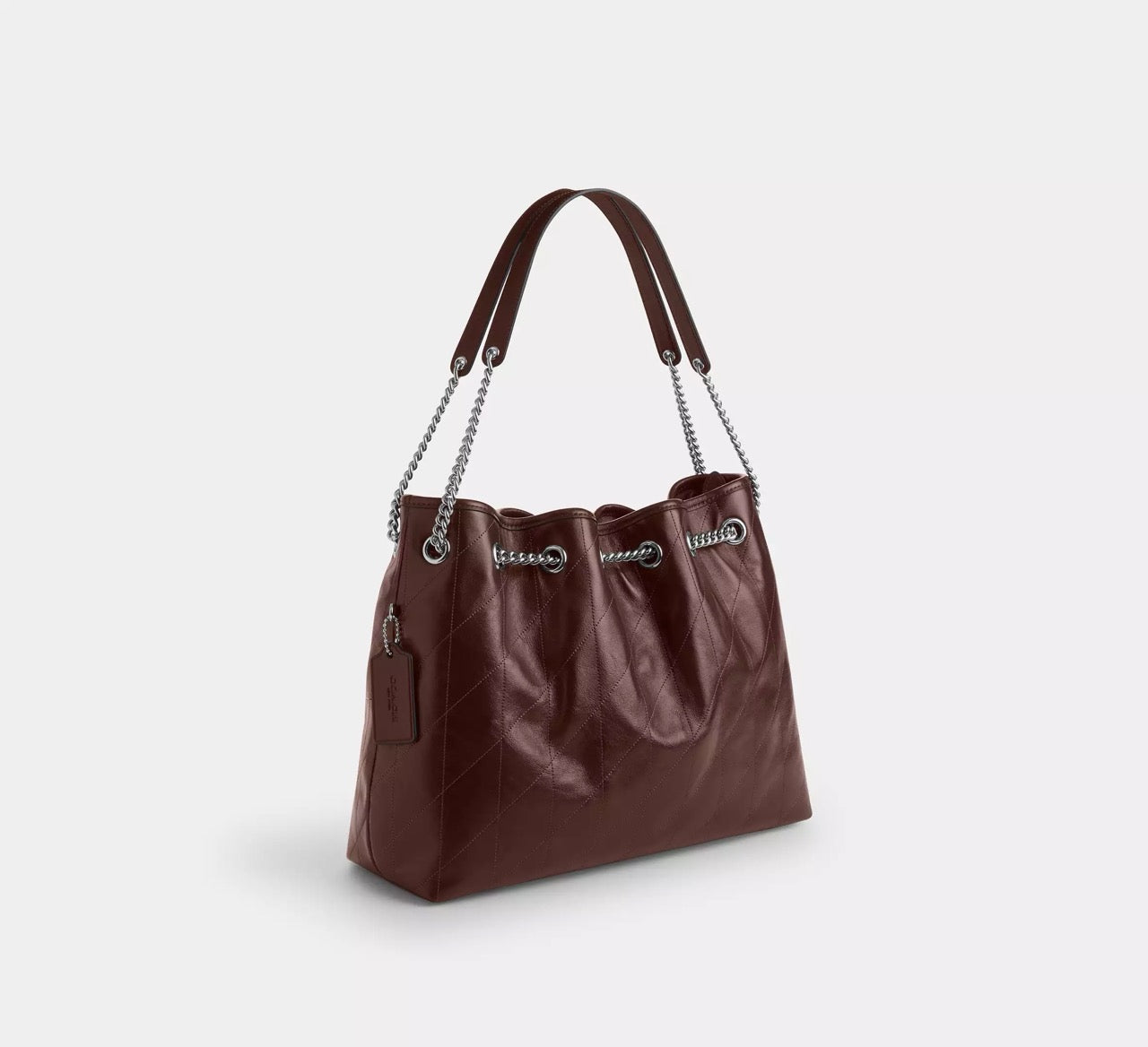 [READY STOCK MY] COACH Evelyn Shoulder Bag With Quilting in Maple (CDR00)