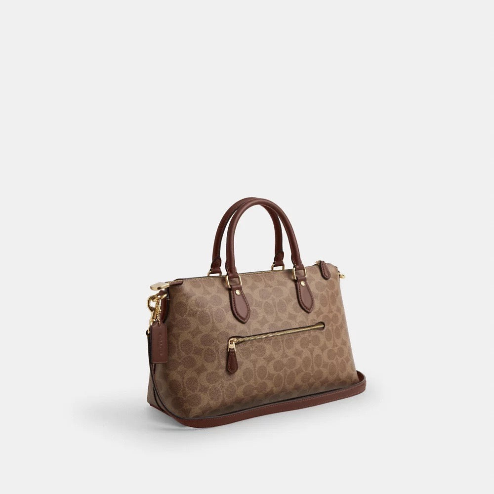 [INCOMING ETA 30 DAYS] COACH Georgia Satchel Bag In Signature Canvas in Tan/Brown (CW422)