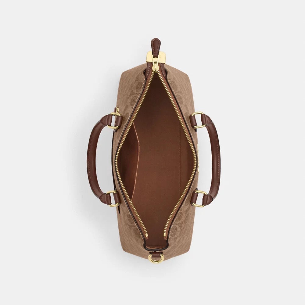 [INCOMING ETA 30 DAYS] COACH Georgia Satchel Bag In Signature Canvas in Tan/Brown (CW422)