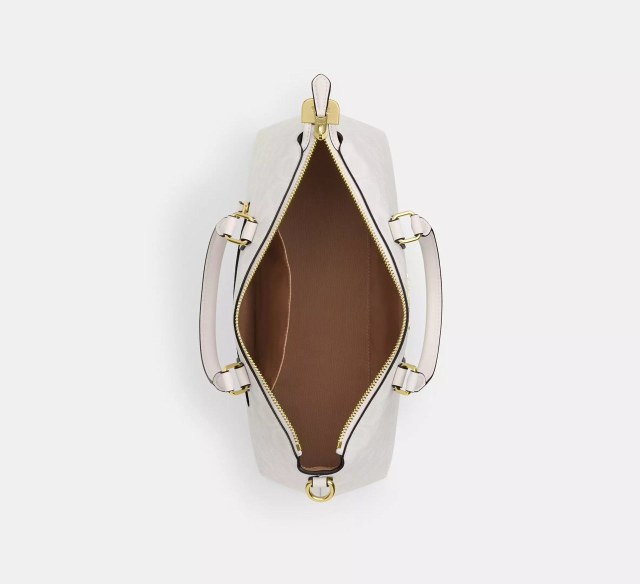 [READY STOCK MY] COACH Georgia Satchel Bag In Signature Canvas in White/Chalk (CW422)