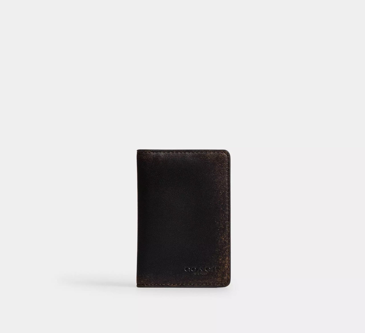 [WEB EXCLUSIVE][READY STOCK MY] Coach Id Card Wallet In Loved Leather in Black Brown (CEU95)