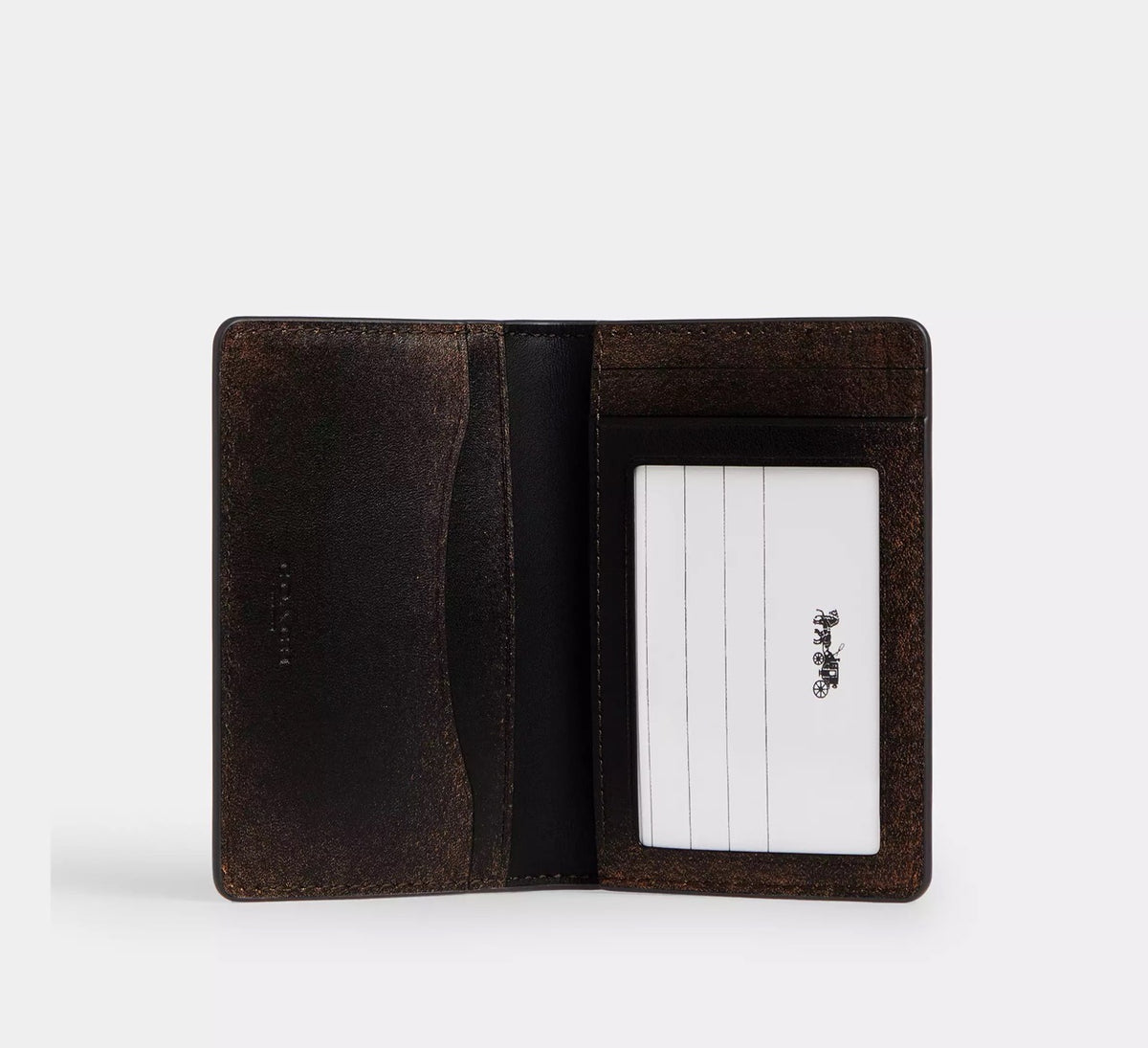 [WEB EXCLUSIVE][READY STOCK MY] Coach Id Card Wallet In Loved Leather in Black Brown (CEU95)